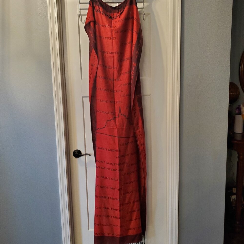 Le Mont St Michel Scarf 67x27 Great Size Works Great for a Wrap